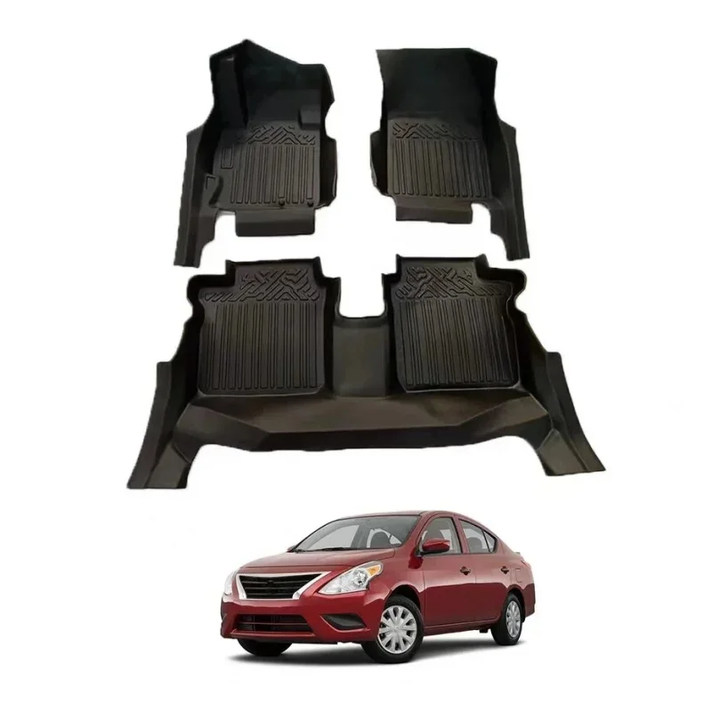 Tapetes de Carro 5D TPE de 3 Peças Mais Vendidos para Sunny Versa 2011-2018, Acessórios Protetores de Interior Automotivo