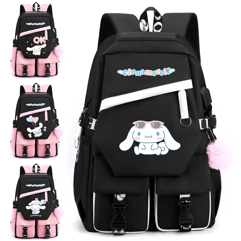 

Sanrio Kuromi Cinnamoroll Backpack Teen Student Rucksack Girls Boy Childrens Knapsack Women Cartoon Bag Travel Rucksack Mochilas