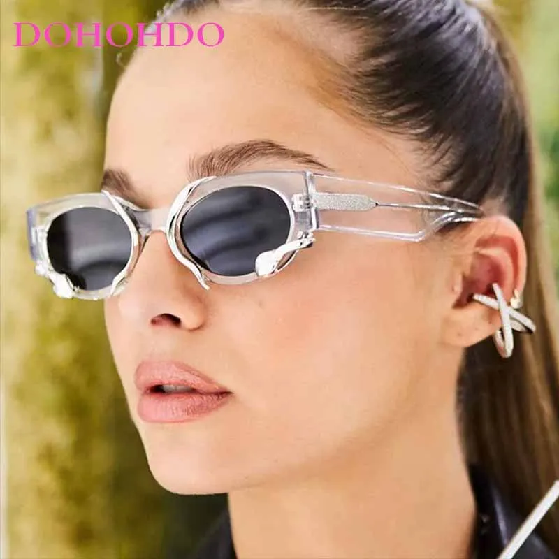 

Y2K Sunglasses With Snakes Fashion Vintage Oval Women Shades Eyewear Retro Luxury Brand Design UV400 Sun Glasses Lentes De Sol