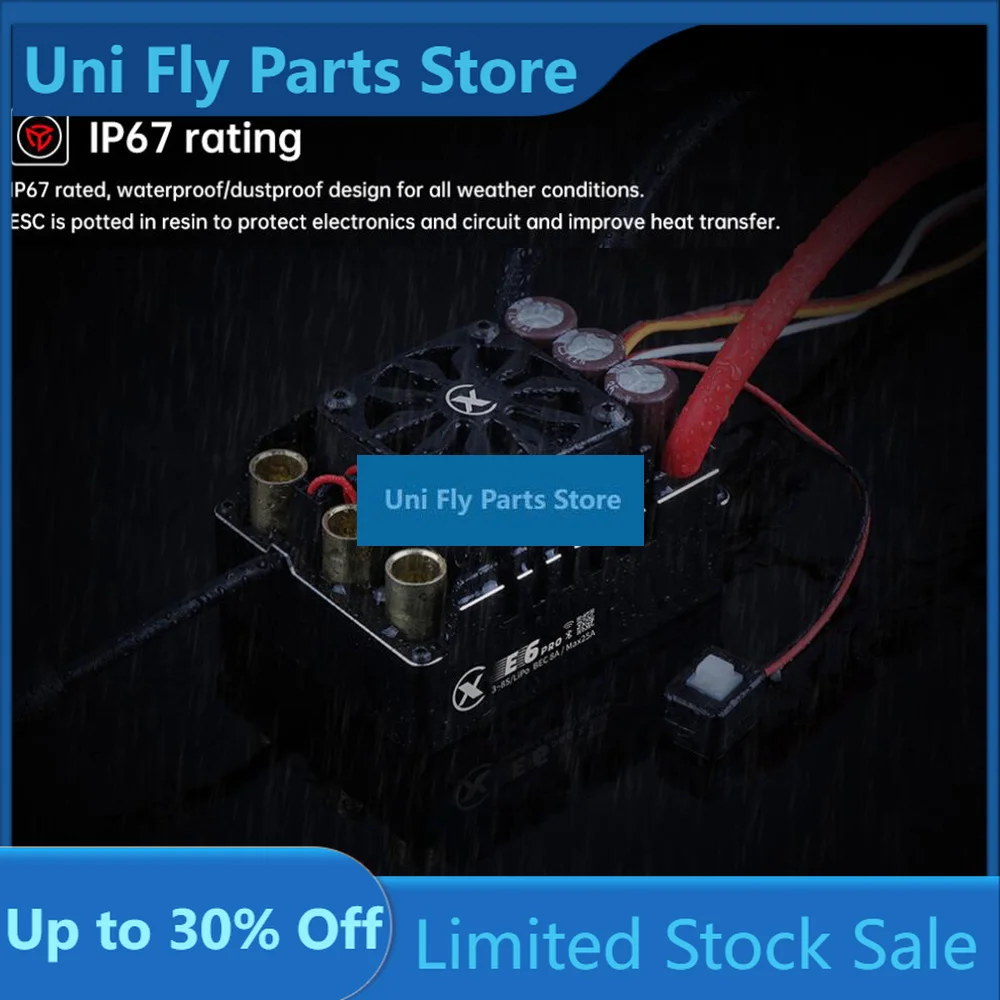 XC-ESC E6 PRO 300A Inductive Brushless Electric Adjustable 3-8S High Current Suitable for 1/7 1/6 Remote Control Model Car