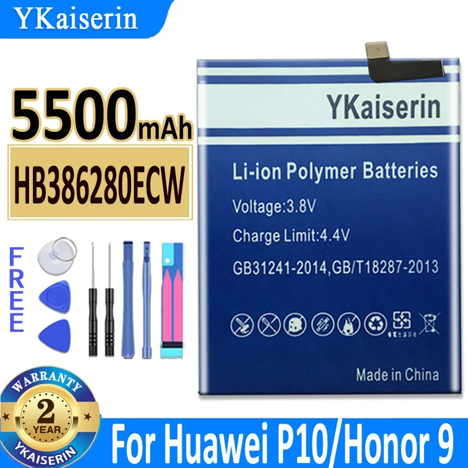 5500mAh YKaiserin Battery HB386280ECW for Huawei Ascend P10 Honor 9 STF-L09 STF-AL10 STF-AL00 VTR-AL00 VTR-L09 VTR-L29 Bateria