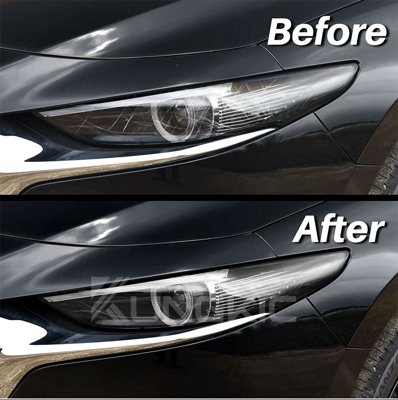 TPU für Mazda 3 BP 2019 2020 2021 2022 2023 2024 2025 2026 Mazda3 Axela Autoscheinwerfer-Schutzfolie Transparent Rauchschwarz – Detail 6