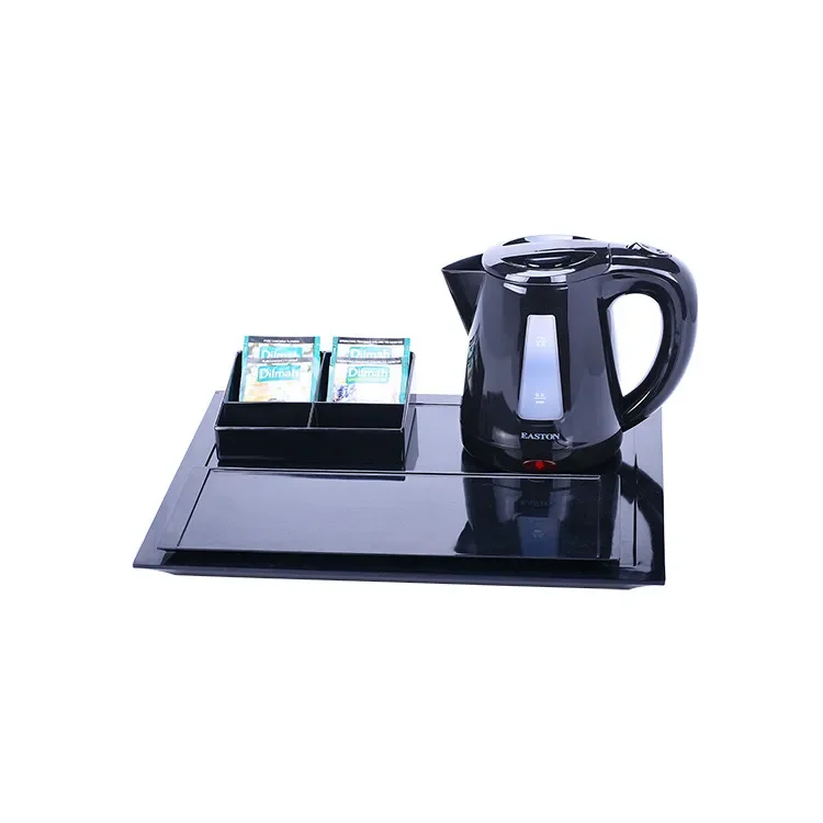 -Factory Directly Supply Modern Design Hotel Using Water Electric Kettle With Hotel Welcome Tray Set