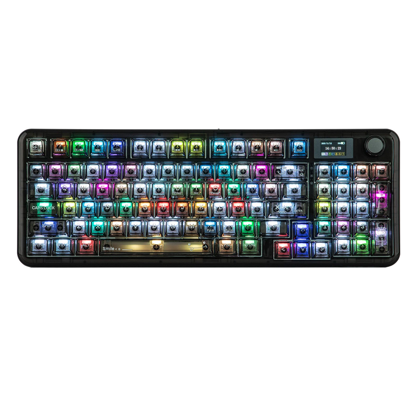 

AULA F-NB98 96% ANSI US Layout Wired/BT/2.4Ghz Wireless Transparent Mechanical Keyboard RGB with Interactive Display Screen