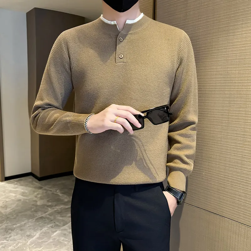 

Slim Fit Men's Knitted Sweater Small Size XS S ort Sve Faionable Base Layer irt for ort Guys Autumn Winter Faion