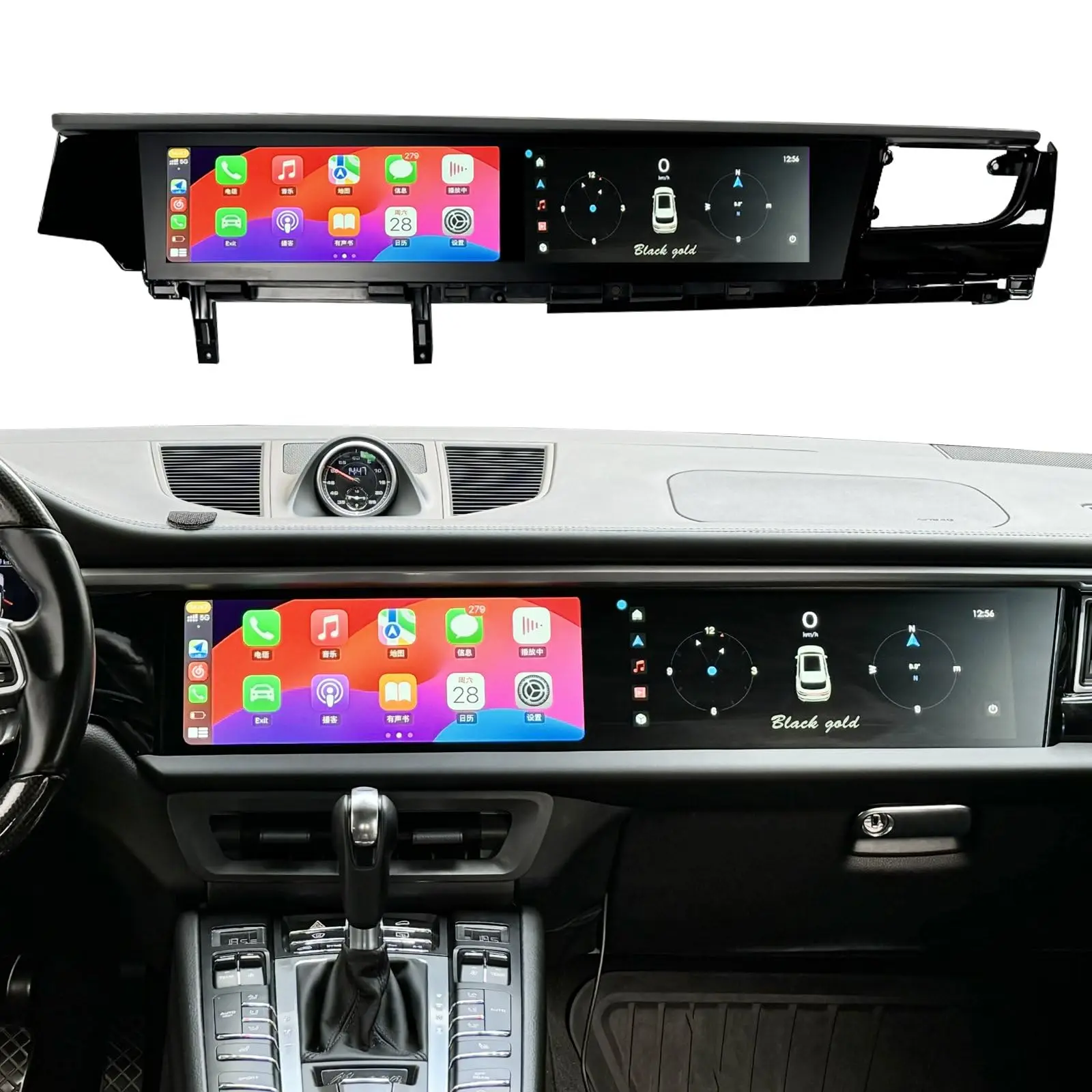 

12.3’’ Android car radio for Porsche Macan 2017-2018 Dual screen 256G, car stereo Bluetooth, wireless Carplay Android Auto, SWC