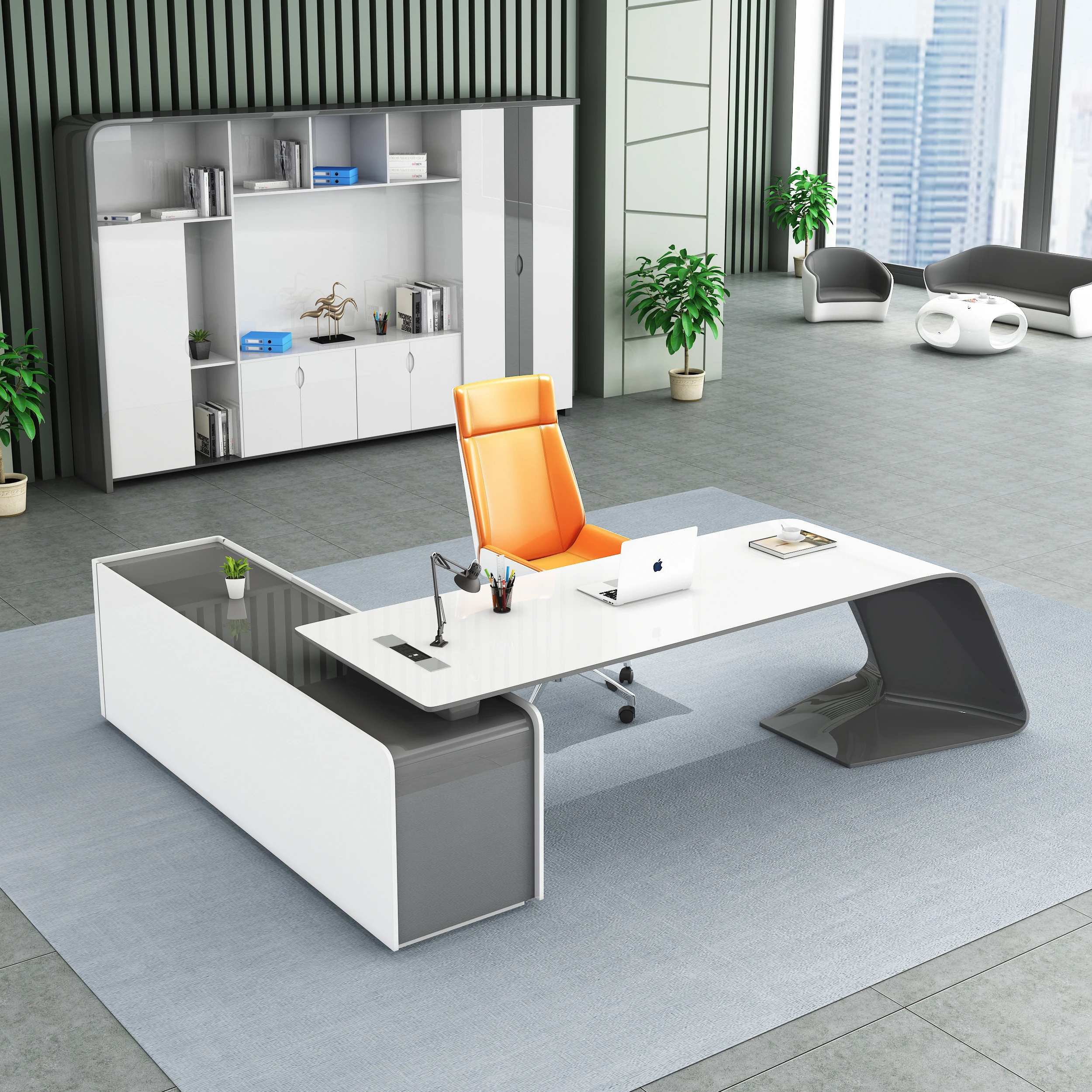 Luxury Office Table Workstation L shape director's Desk Design modern Boss Executive Office desk Office table