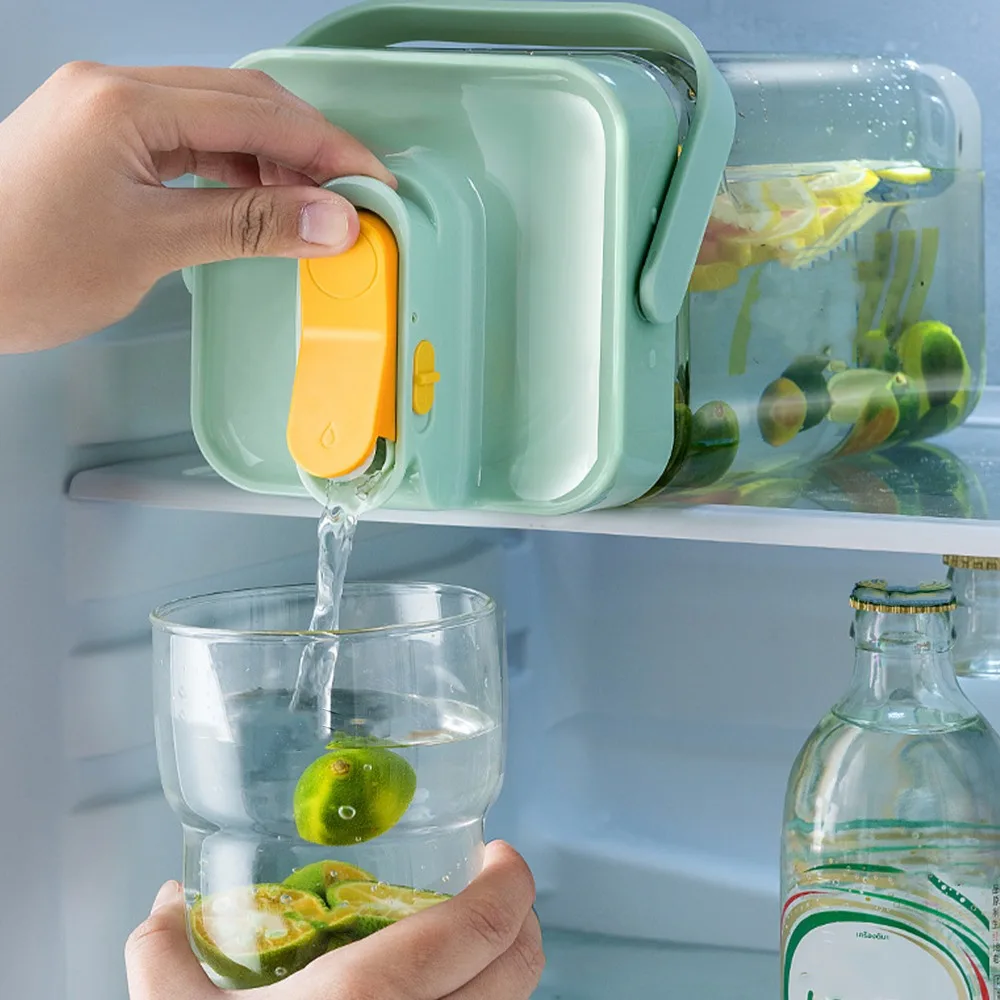 2 Pcs Durable 3.5L Fridge Cold Kettle With Faucet Leakproof Juice Container Sealed Lid Lemonade Dispenser For Home