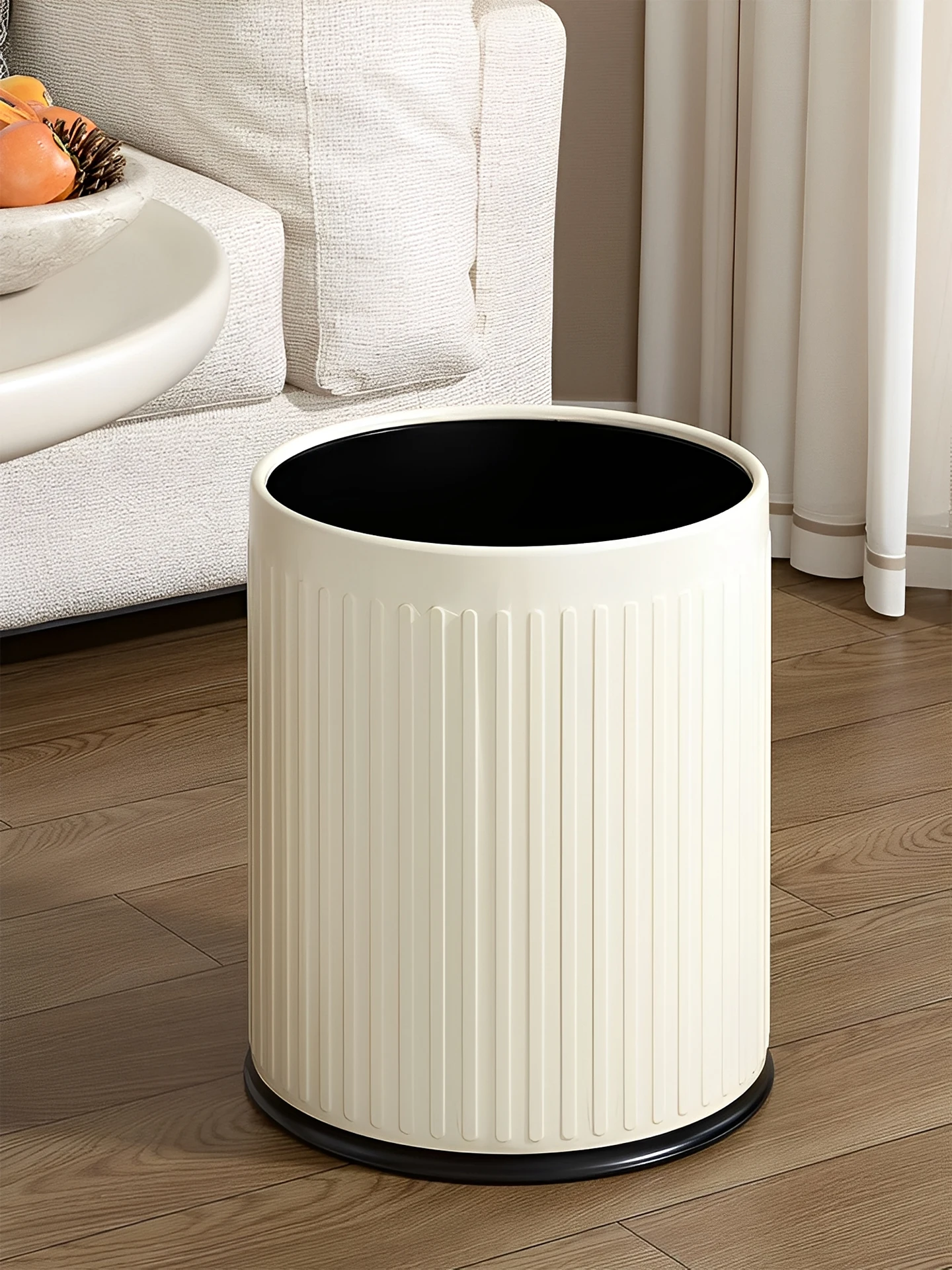 

Large Capaci Kitchen Batoom Bedroom Living Room Tra Can Home Use High Value Luxury Modern round ape PP Material Bin