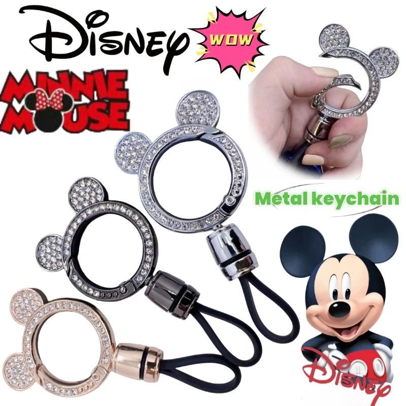 

Креативный металлический брелок с Микки и Минни Диснея для мужчин и женщин, персонализированный подвесной брелок для ключей с защитой от потери на талии, подарки
