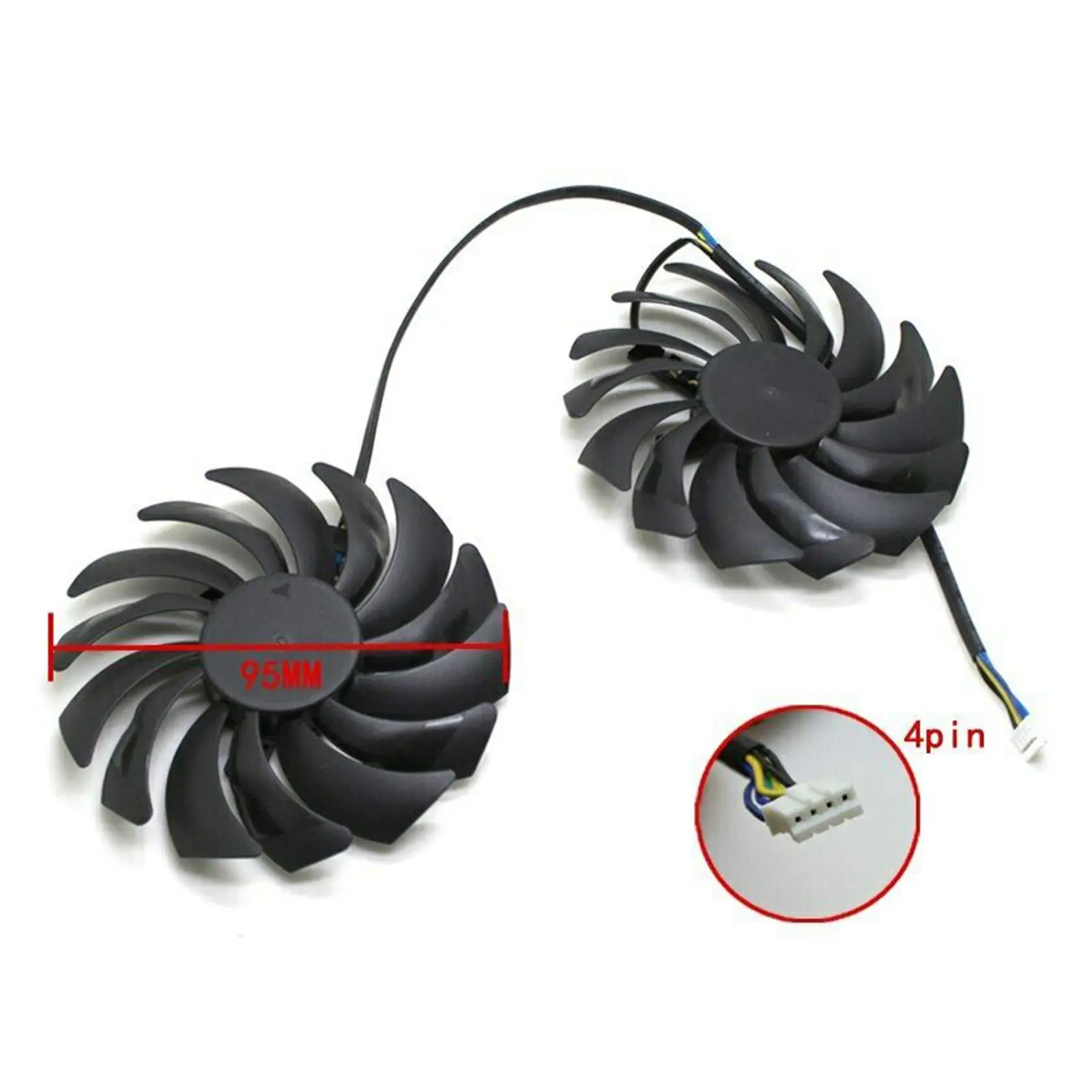 2pcs/set New PC 92mm Graphics Card 5dBA for MSI 080470 480 570