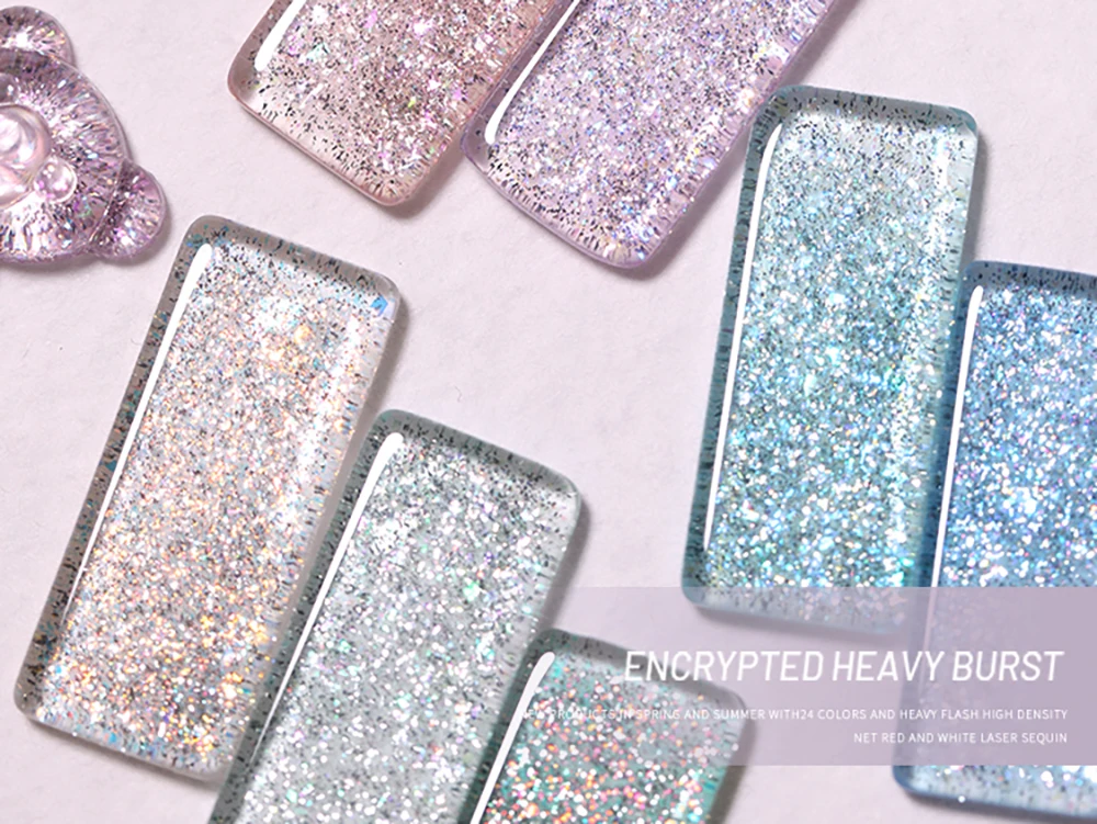 Vendeeni 24 Farben/Set Hochdichter Glitzer-Gel-Nagellack Semi-Permanenter Glitzer-UV-LED-Soak-Off-Gel-Lack mit Display – Detail 10