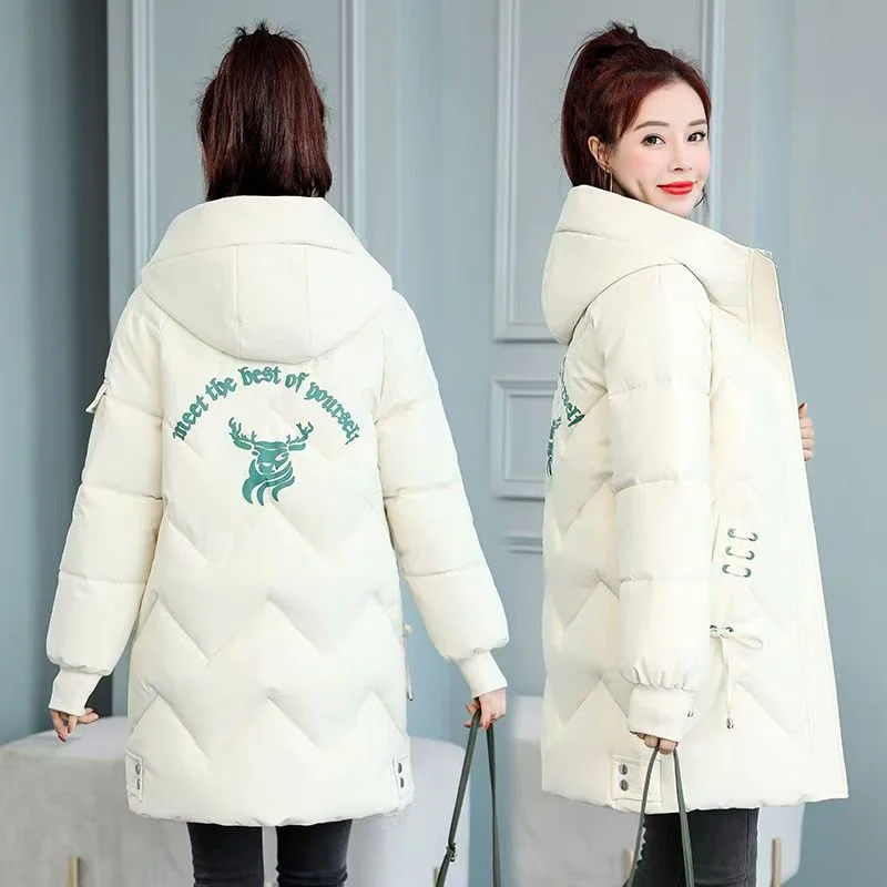 2024 New Cotton-padded Women's Long Korean Down Cotton-padded Coat Winter Fashion Padded Cotton-padded Coat Loose Plus Size Coat