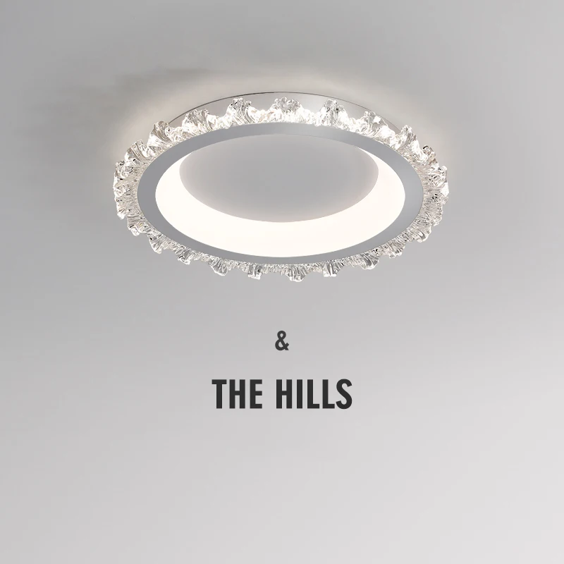 Nordic Minimalist Ice Cracked Bedroom Ceiling Light Modern Luxury High-end Remote Control LED Lamp Dining Room Bedroom Light