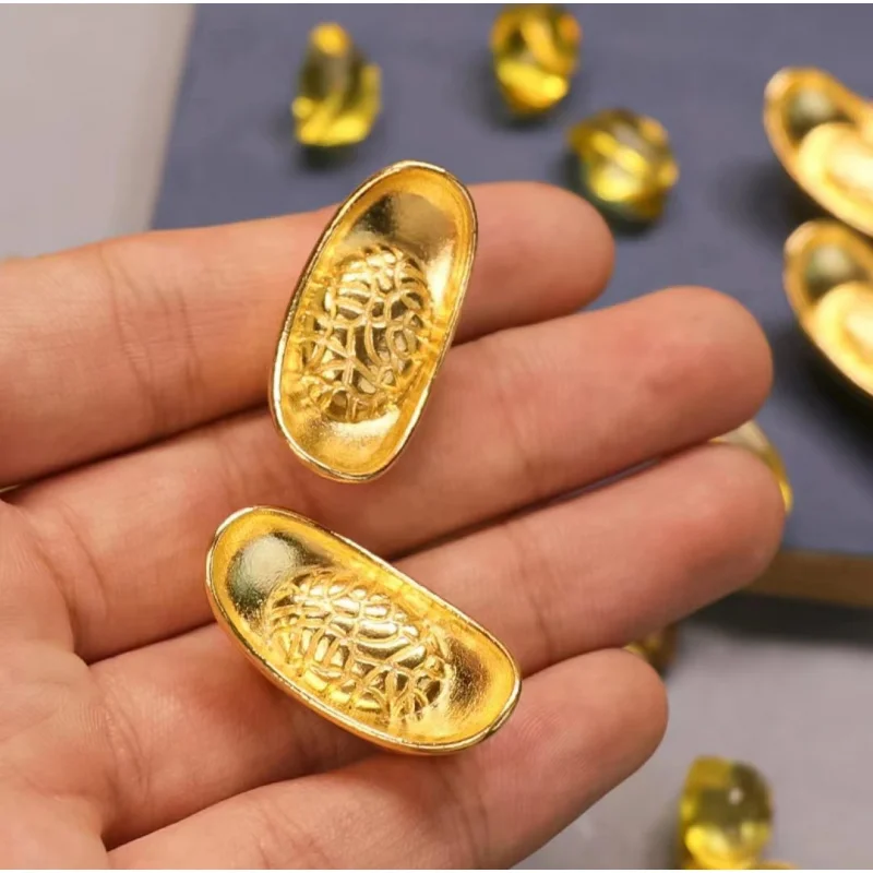 Wholesale 10 Pieces Price Yellow Solid Gilding Small Yuanbao Small Yuanbao Small Yuanbao Recruitment M Living Room Office Home