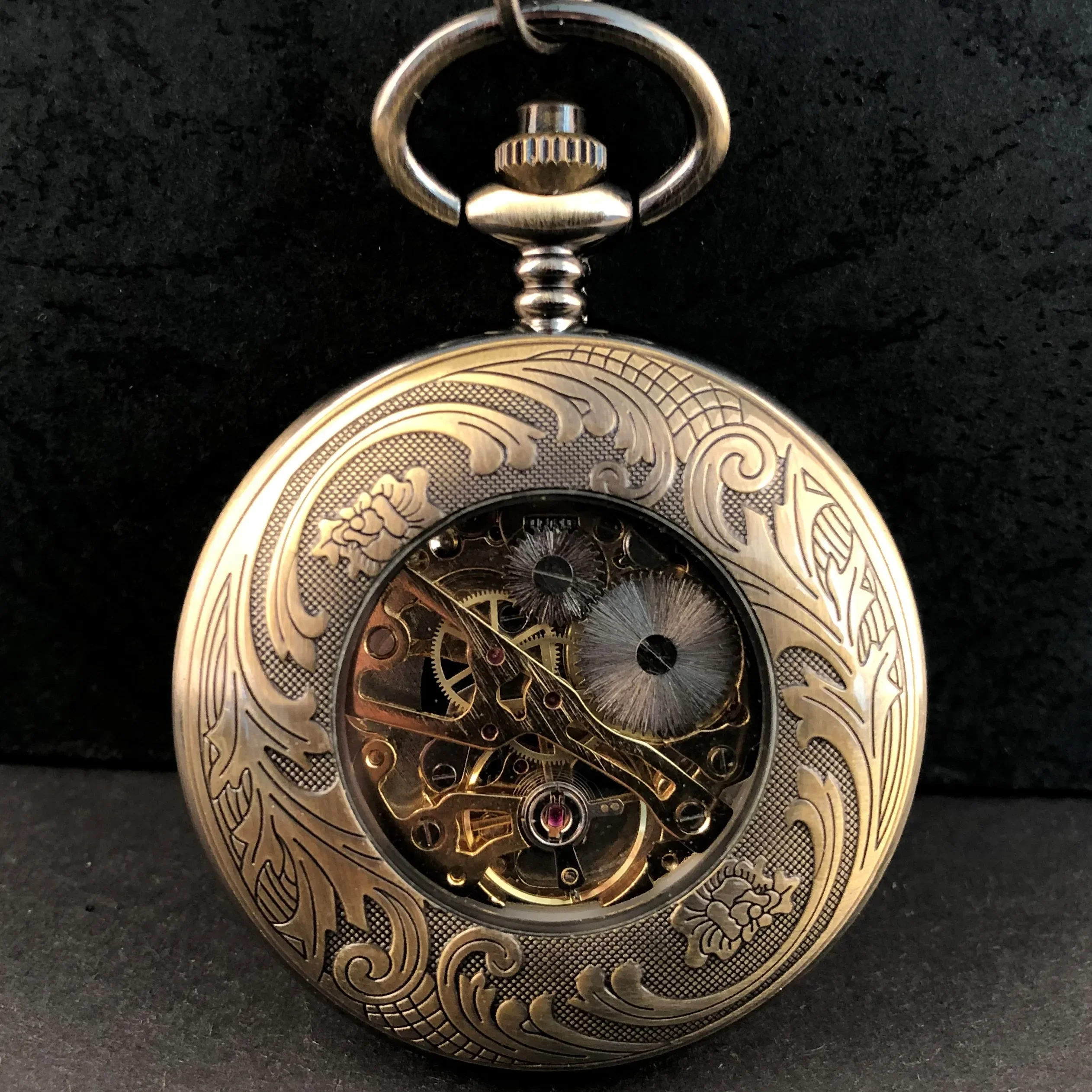 Octopus Hollow Skeleton Mechanical นาฬิกาพ็อกเก็ตคอลเลกชันผู้ชายผู้หญิง Casual Vintage สร้อยคอจี้ Steampunk Fob นาฬิกา