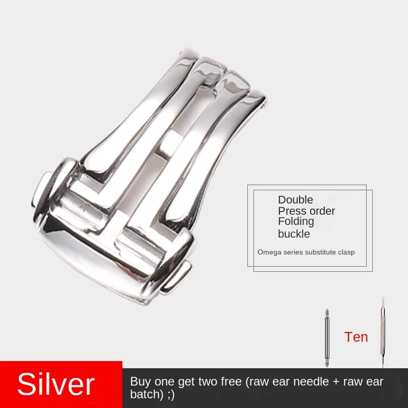 Replacement Omega Watch Buckle Original Style Folding Clasp for Seamaster De Ville Speedmaster Leather Bands