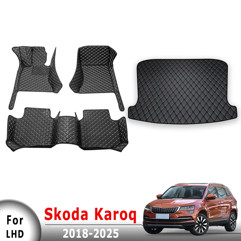 

Car Floor Mats Trunk Carpets For Skoda Karoq 2025 2024 2023 2022 2021 2020 2019 2018 Covers Auto Interior Accessories Waterproof