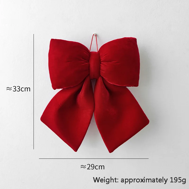 المخملية 3D عيد الميلاد القوس شجرة عيد الميلاد قلادة عيد الميلاد الديكور سياج درابزين الدرج الموقد الديكور