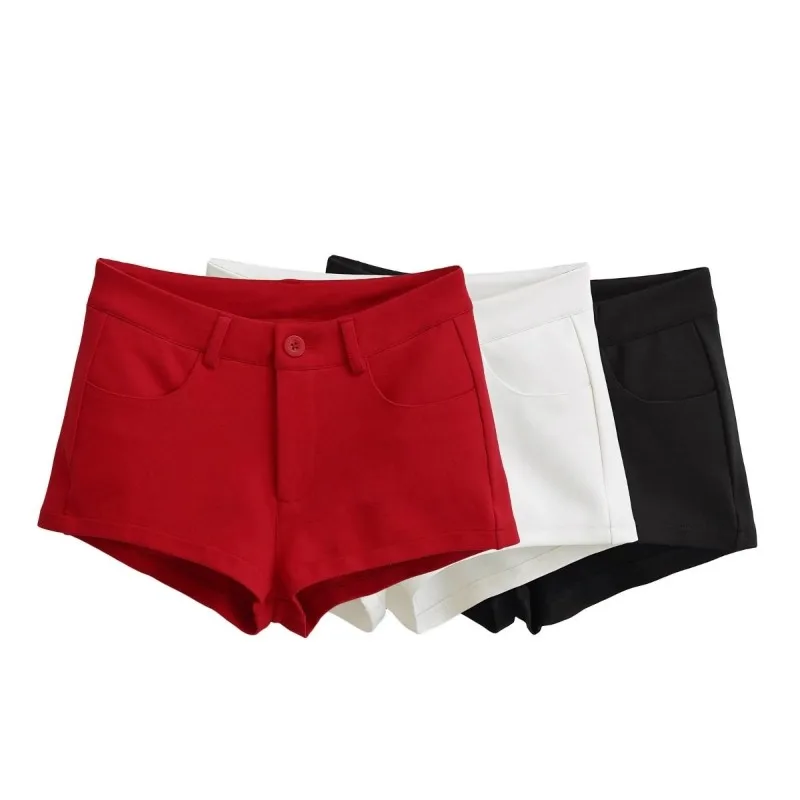 Shorts Vrouwen Zomer Amerikaanse Sexy Stijl Lage taille Mode Hotsweet Effen All-Match Y2k High Street Harajuku Eenvoudige Clubwear Chic