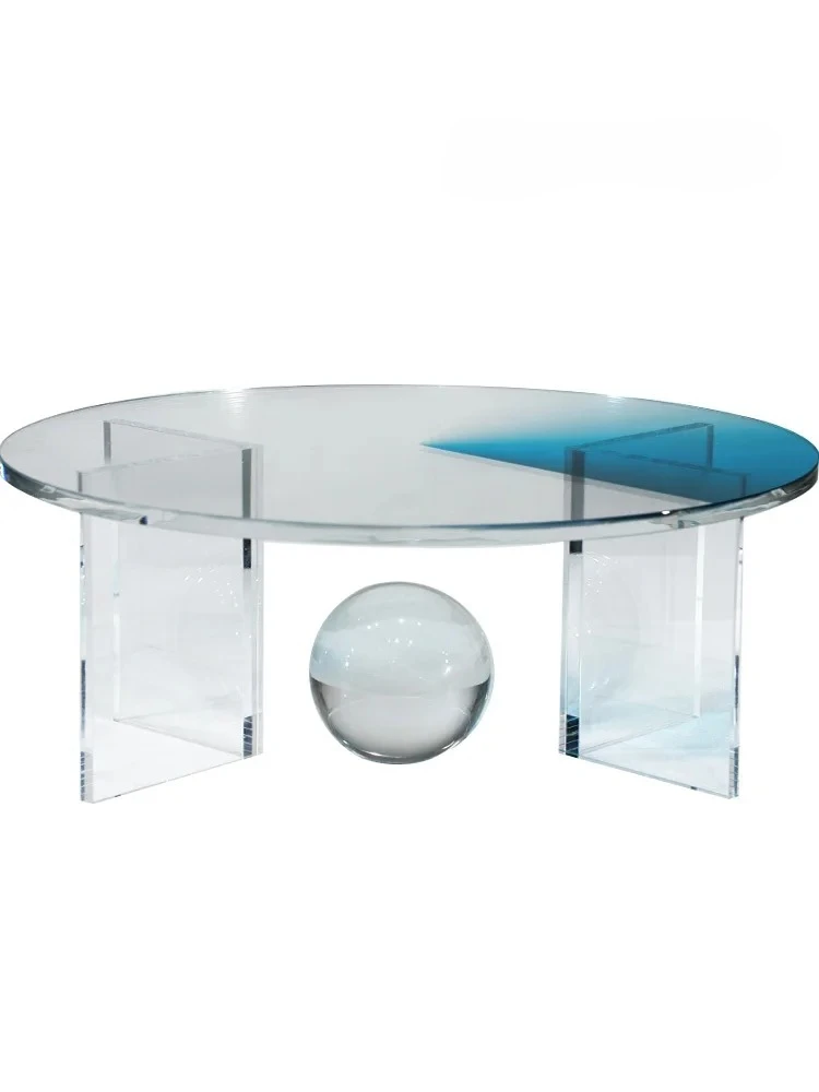 

Decorative Creative Living Room Designer Model Tea Table Transparent Resin Table Sales Office Sculpture Craft