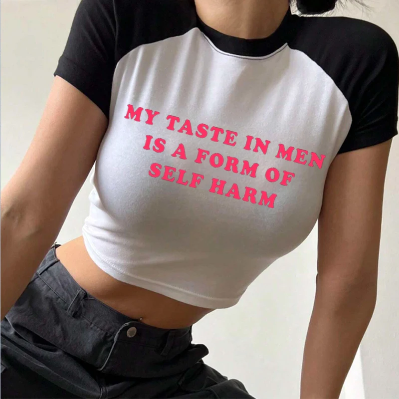 I'm Not like Other Girls I'm Worse Letter Print Baby Tee 2000s Vintage Y2k Streetwear Women T Shirt Sexy Tee Emo Girl Crop Tops