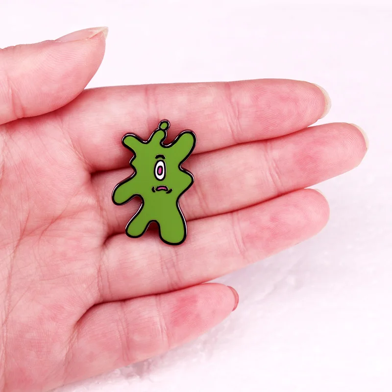 Green Plankton Enamel Pin Classic Cartoon Brooch Metal Badge Jewelry view 3