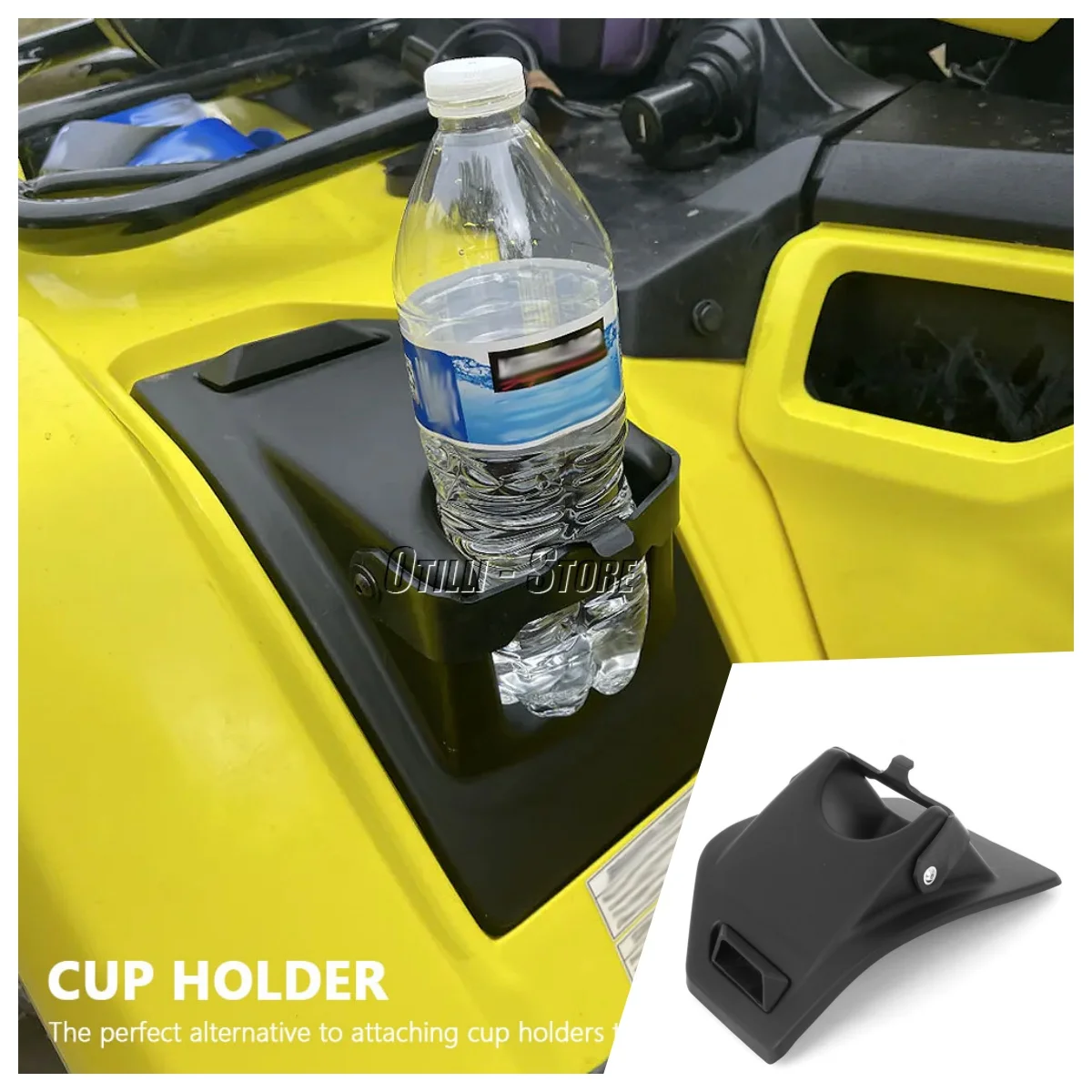

ATV Drink Bottle Holder Multifunction Storage Boxes For Honda Foreman Rubicon 2014 Water Cup Kettle Stand Beverage Mount Bracket