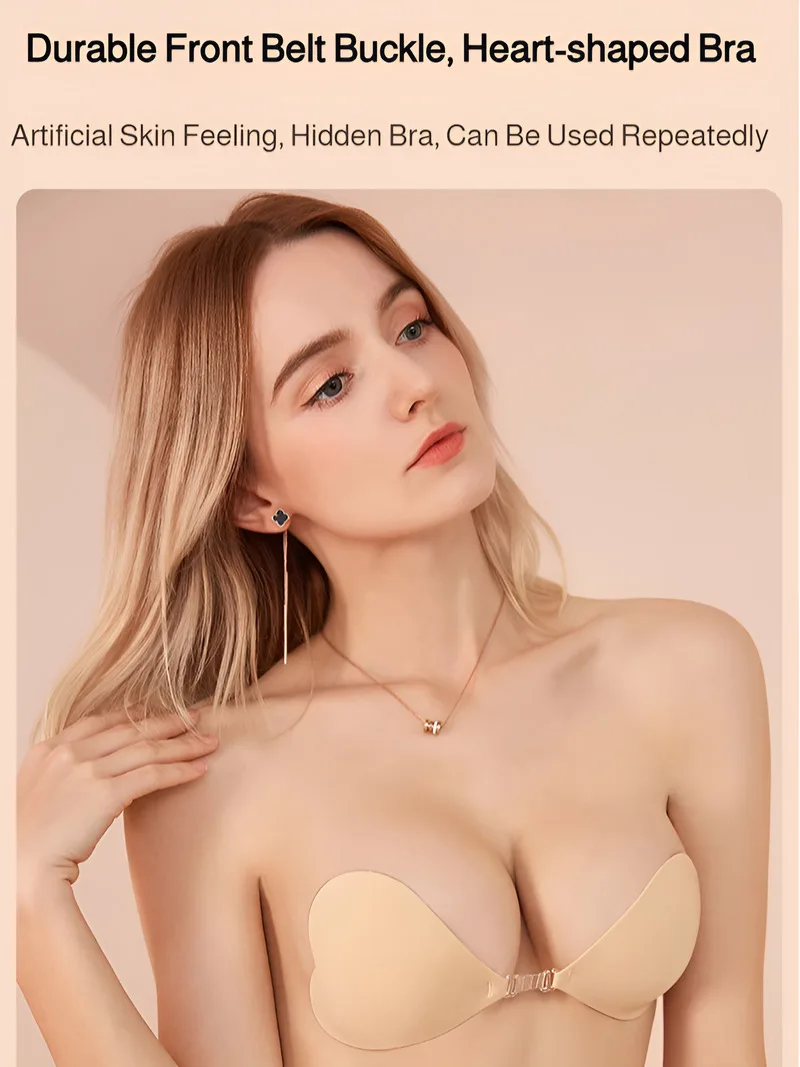 🔥 Produto mais vendido 🔥 Almofada de sutiã de silicone macio em forma de coração sexy autoadesivo removível respirável reutilizável à prova d'água