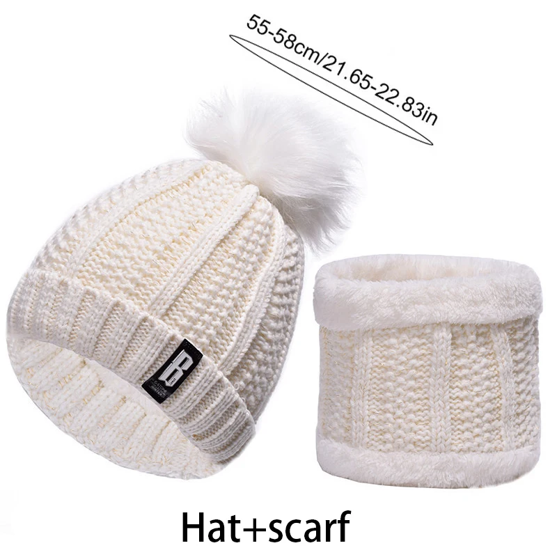 Winter Warm Knitted Hat, Warm Thickened Hat, Two Piece Knitted Neck Hat Set, Outdoor Cycling Cold Protection Warm Products