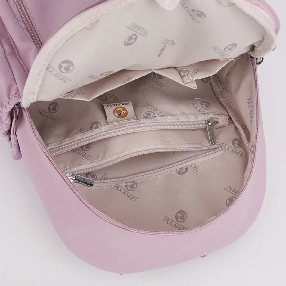 New High Quality Nylon Women Back Pack Solid Color Waterproof Travel Backpack Casual School Bags Girls Shoulder Bag Sac A Dos