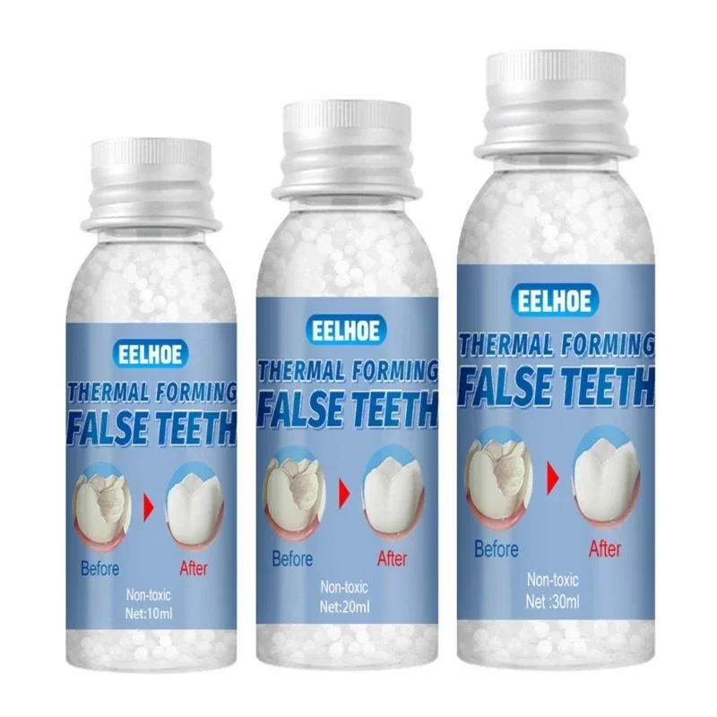 30ml Resin Denture Adhesive Tooth Repair Temporary Denture Solid Granules Moldable Dentures False Teeth Halloween-Makeup Tools