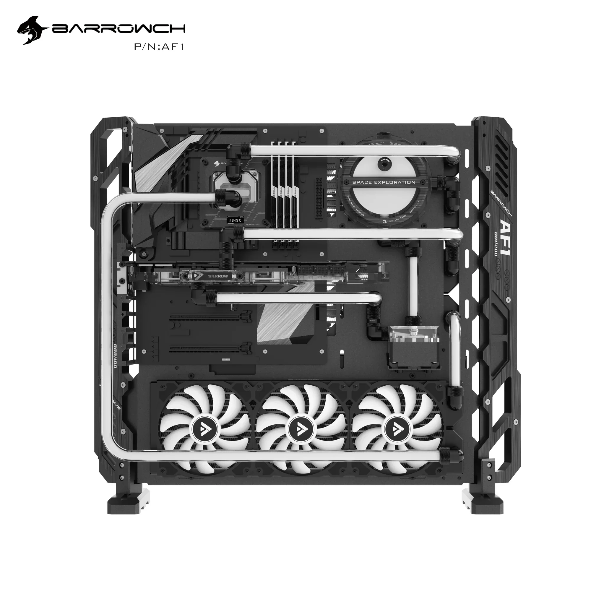 Barrowch AF1 Limited Edition Open Aluminum Alloy Multi-cold Row Water Cooling Case, PC Computer Open Chassis