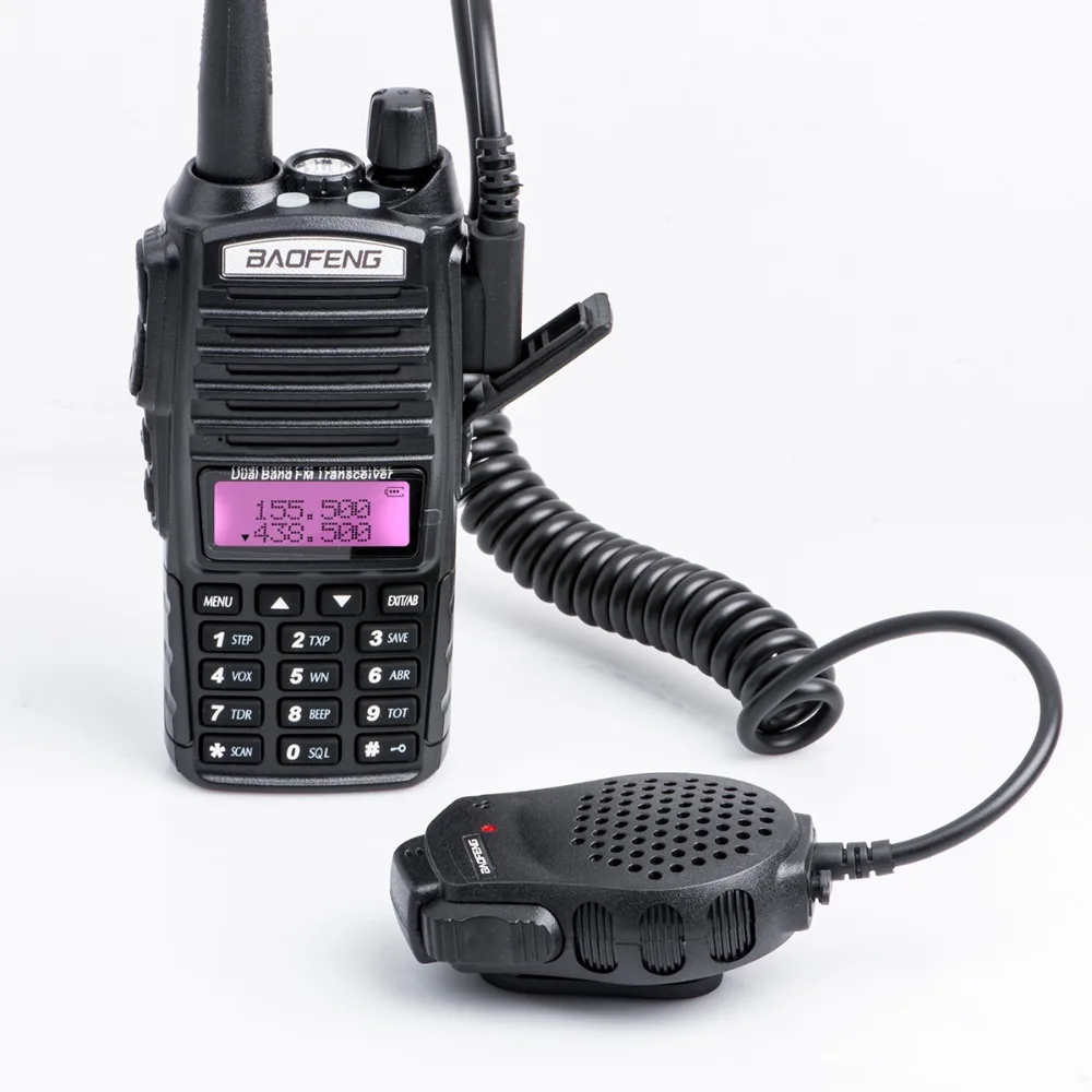 BaoFeng UV-82 Dual PTT K Plug Speaker Mic Microphone For Baofeng BF UV82 UV-82Plus EU82X Walkie Talkie Two Way Radio