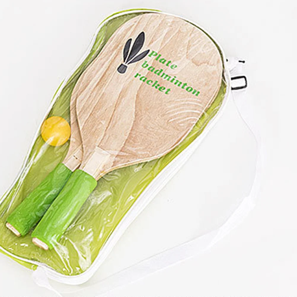 

2Pcs Wooden Badminton Racket White Maple Durable Beach Ball Paddle Lightweight Game Accessories for Outdoors Beach Ball Racket