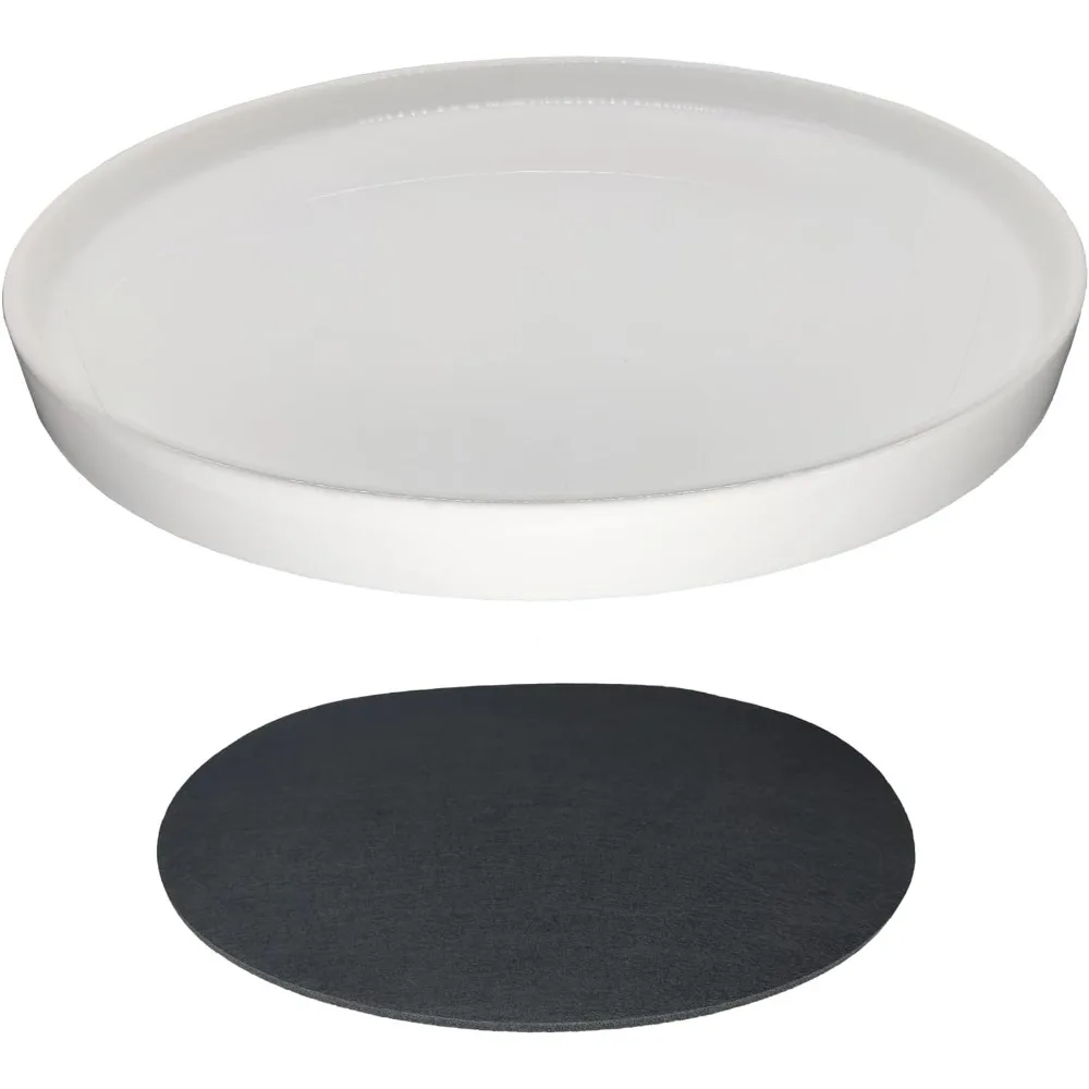 

Ceramic Plant Saucer Tray 12 Inch, Durable Flower Drainage Base for Indoor Outdoor Pots (White)