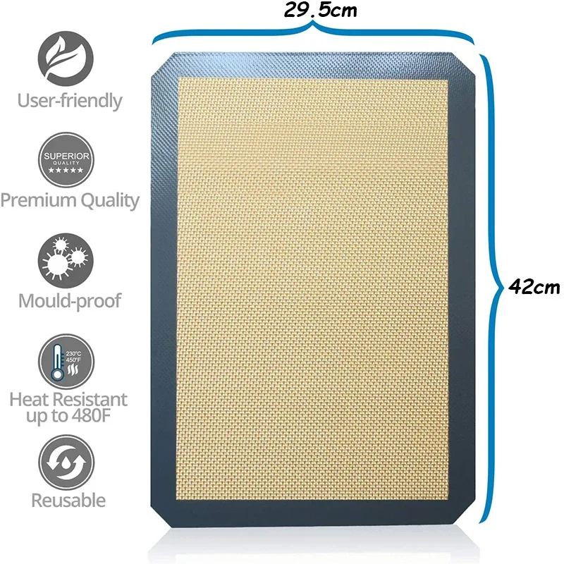 Macaron Silicone Baking Mat Non-Stick Cookie Pad Rolling Dough Mat Glass Fiber Batters Flour Fondant Baking Gadget Pastry Tools