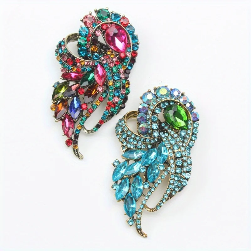 New Rhinestone Brooch Women's Neckline Exaggerated Luxury Coat Corsage Pin Silk Scarf Buckle