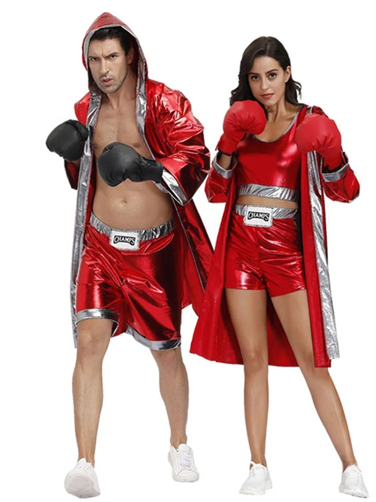 Loween Ensemble de costumes de cosplay de boxe pour hommes et femmes Cany Conférence annuelle Par Funny Boxer Cetition Perfo...