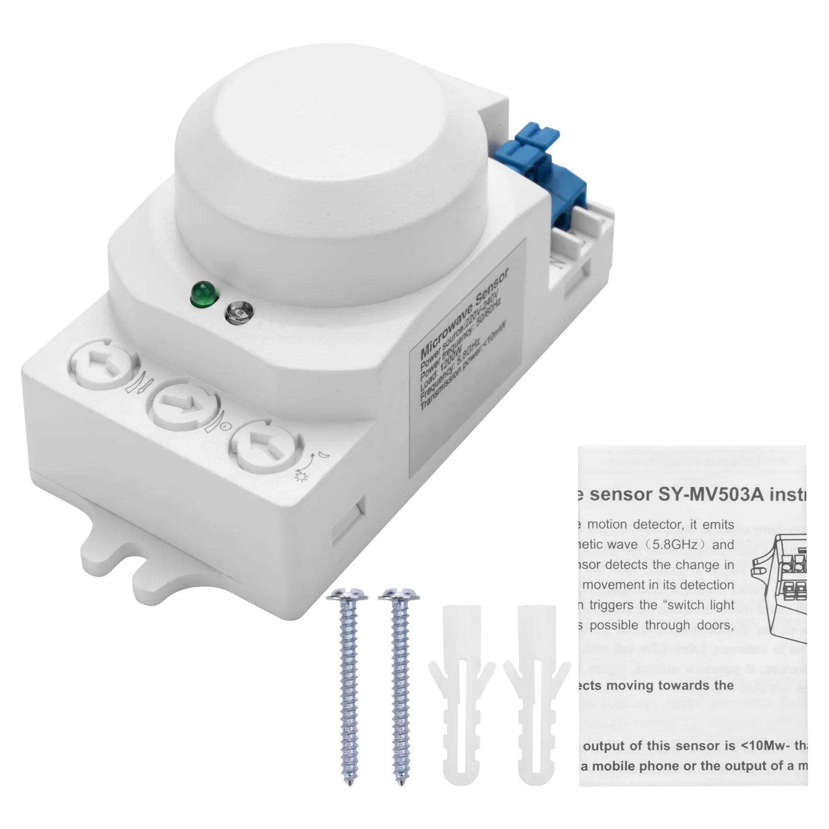 Joli de lumière à capteur de mouvement corporel, système HF LED, micro-ondes, blanc, résistant à 5.8, 360 GHz