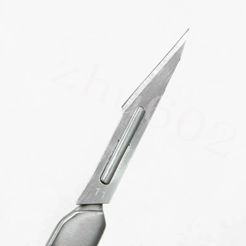 Manico per coltello chirurgico medico in acciaio inossidabile, lama da taglio a doppia palpebra taglia 3/4, coltello artistico, strumento di riparazione della pellicola del telefono cellulare