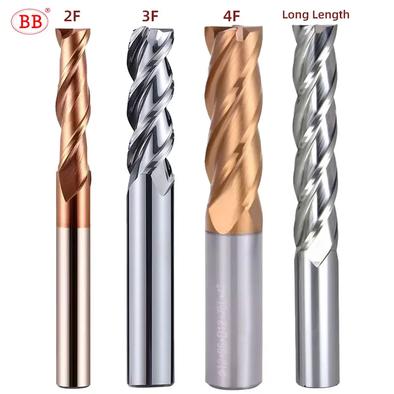 BB Long Length 75mm 100mm 120mm 150mm 200mm 250mm D6 Shank 6mm 4mm Diameter 6mm 8mm 10mm 12mm End Mill