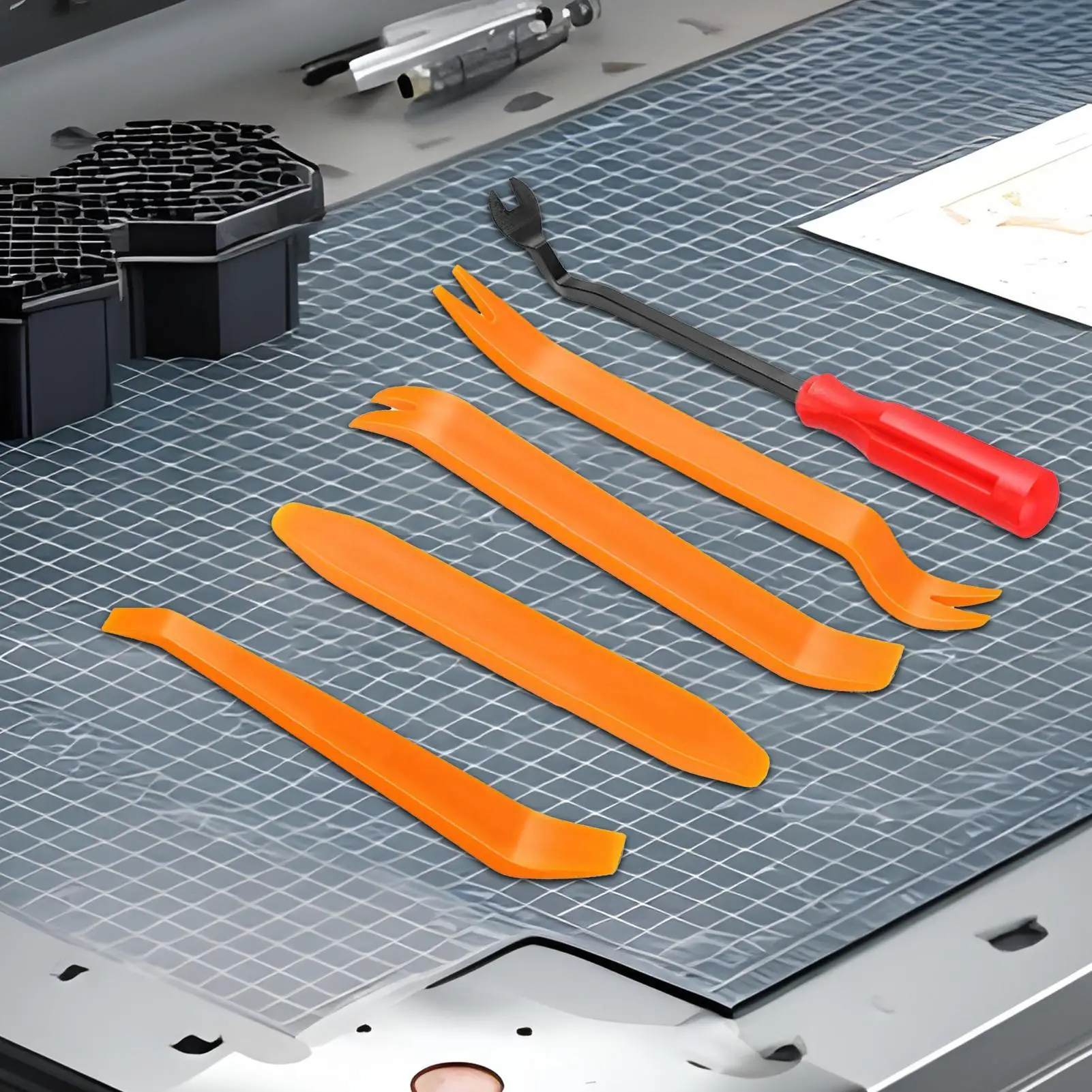 

5Pcs Auto Door Clip Panel Trim Removal Pry Tools Kits Disassembly Plastic Car Interior Seesaw Conversion Repairing Tool