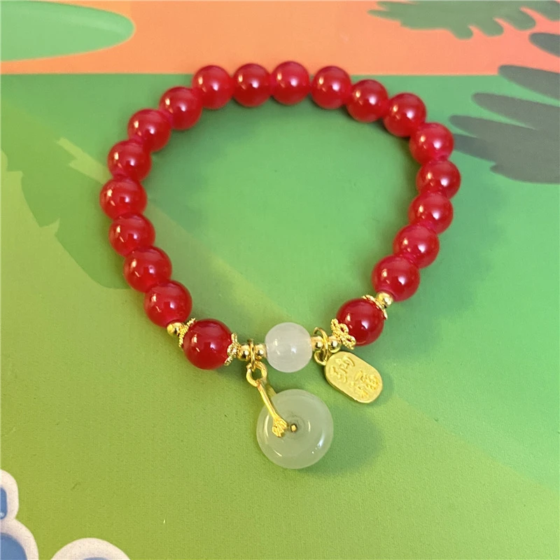 2024 Red Lucky Beaded Bracelet for Women Chinese Style Zodiac Dragon Handmade Rope Bracelet Good Luck Amulet Friendship Jewelry