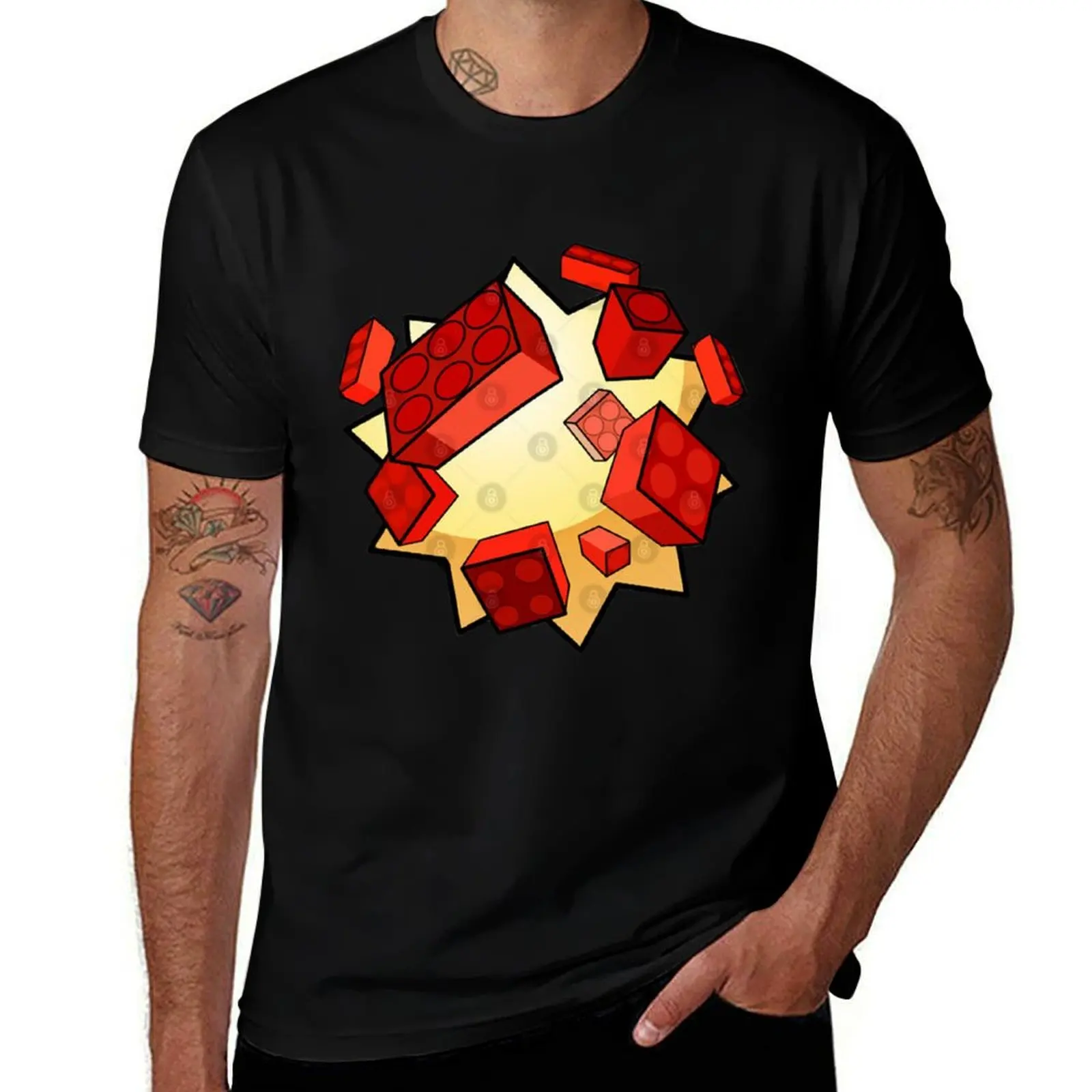 Exploding Bricks Essential T-Shirt Lightweight Cooling Short Sleeve Tee T-Shirt