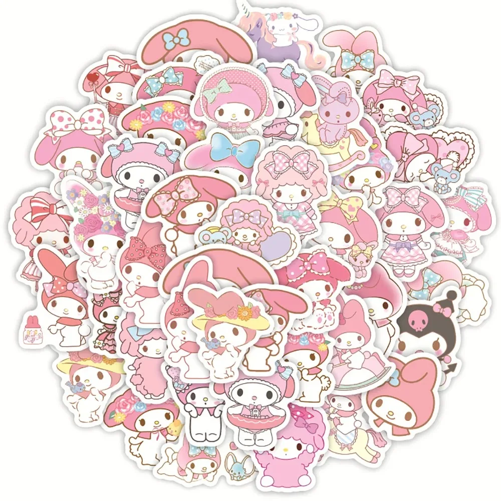 40 Pegatinas Kawaii de My Melody, Pegatinas de Anime para Decorar Teléfonos, Computadoras, Cuadernos, Papelería, Juguetes DIY