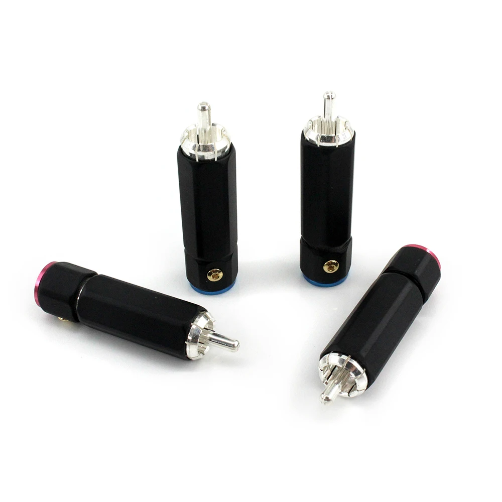 

4-Pack HiFi Silver-Plated RCA Interconnects: Audiophile-Grade Terminals for Signal Extension & Component Linking​