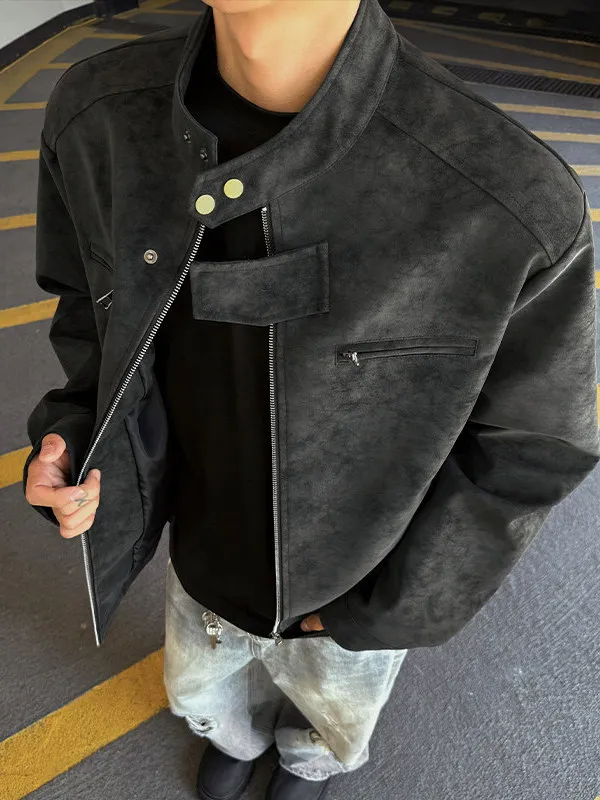 

Ретро-куртка-харрингтон в американском стиле из искусственной кожи с воротником-стойкой для мужчин и женщин, весенне-осенняя мотоциклетная одежда