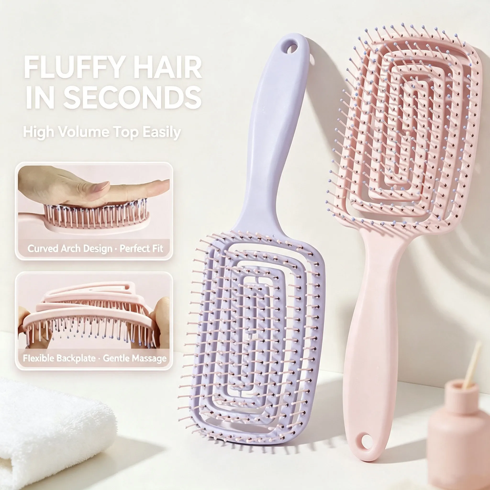 1Pcs Air Cushion Comb Fluffy Anti-Hair Loss Massage Hair Brush For All Hair Types For Long Thick Thin Curly Natural Hair