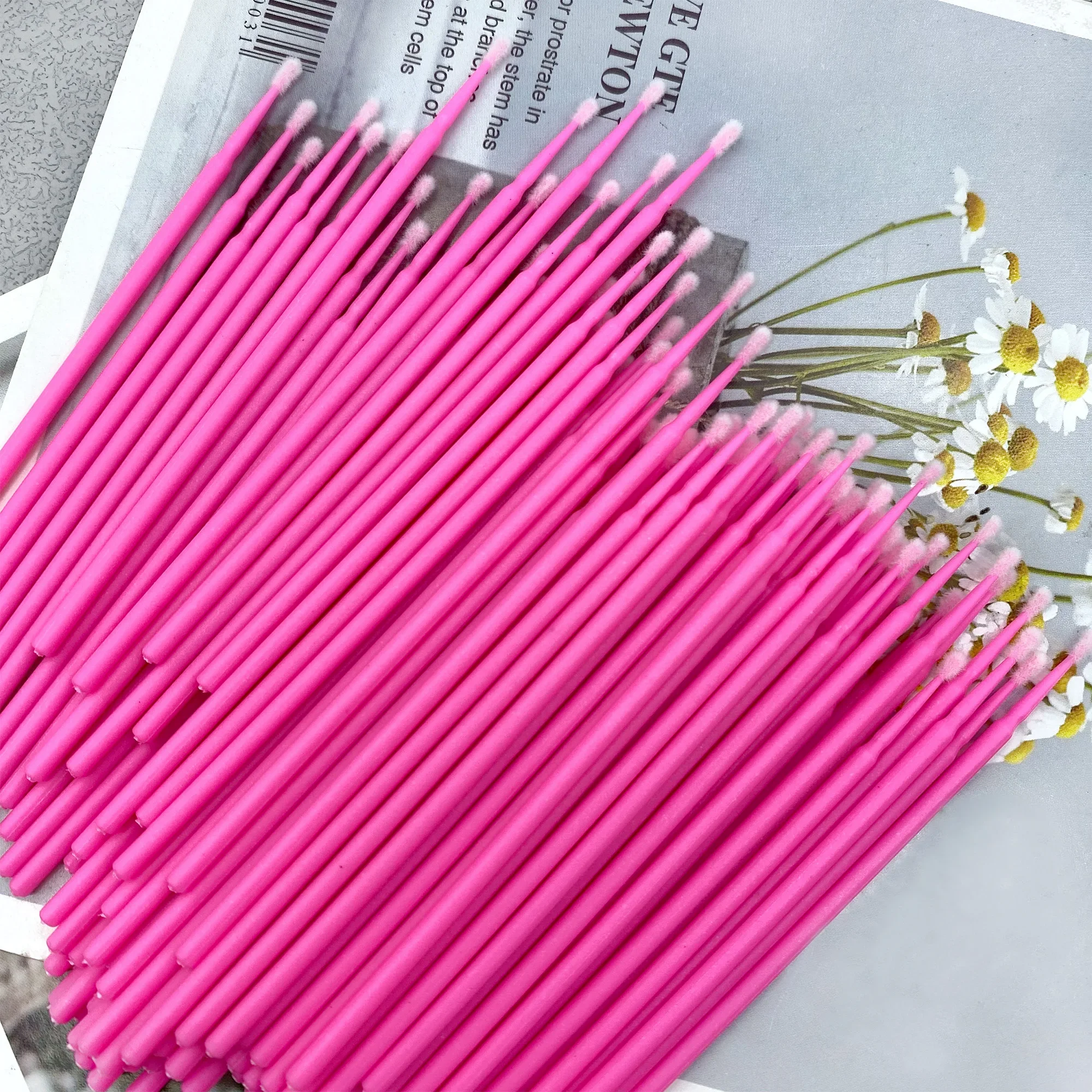 100pcs 일회용 마이크로 브러시 마스카라 완드 애플리케이터 래쉬 제거 면봉 마이크로 브러시 속눈썹 연장 메이크업 브러쉬 도구